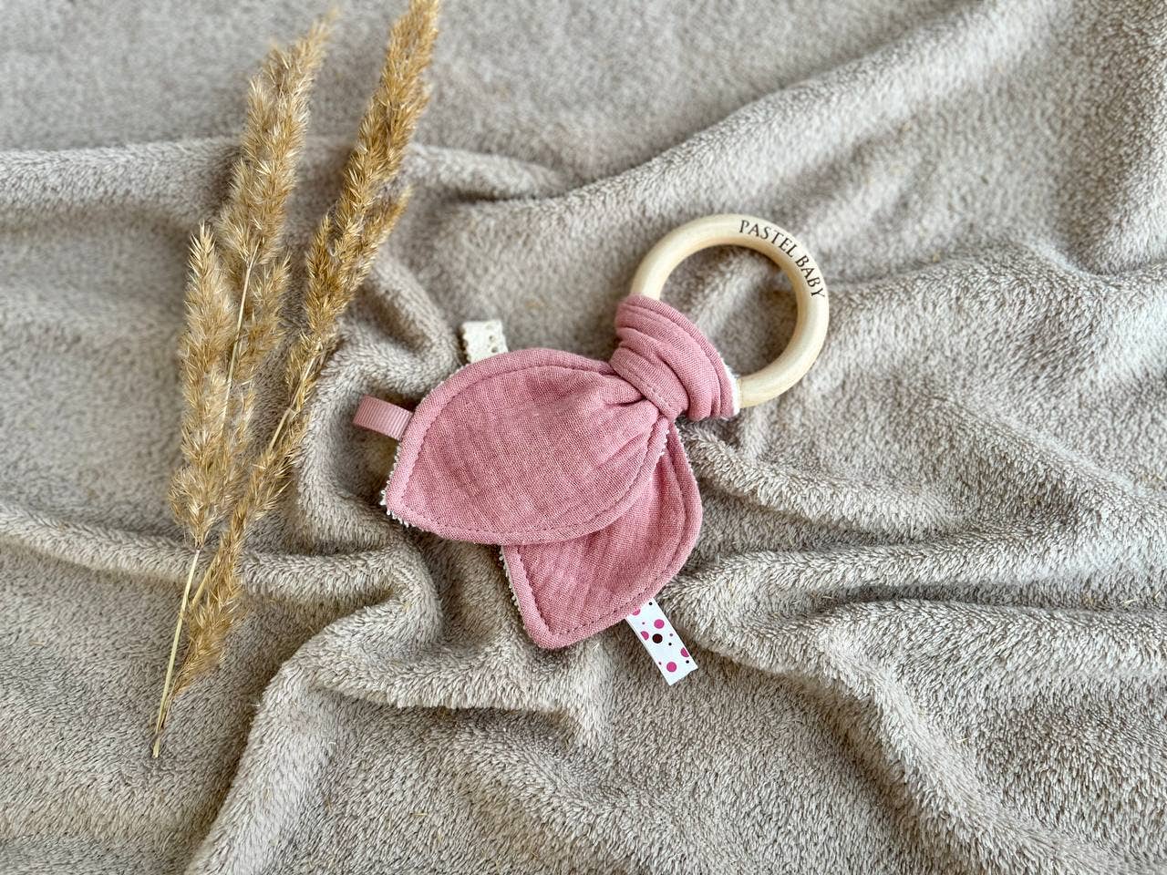 Pastel Baby – wholesale Teether (not clip-on) – Baby – Organic muslin and Bamboo baby first teether - Bunny ears11