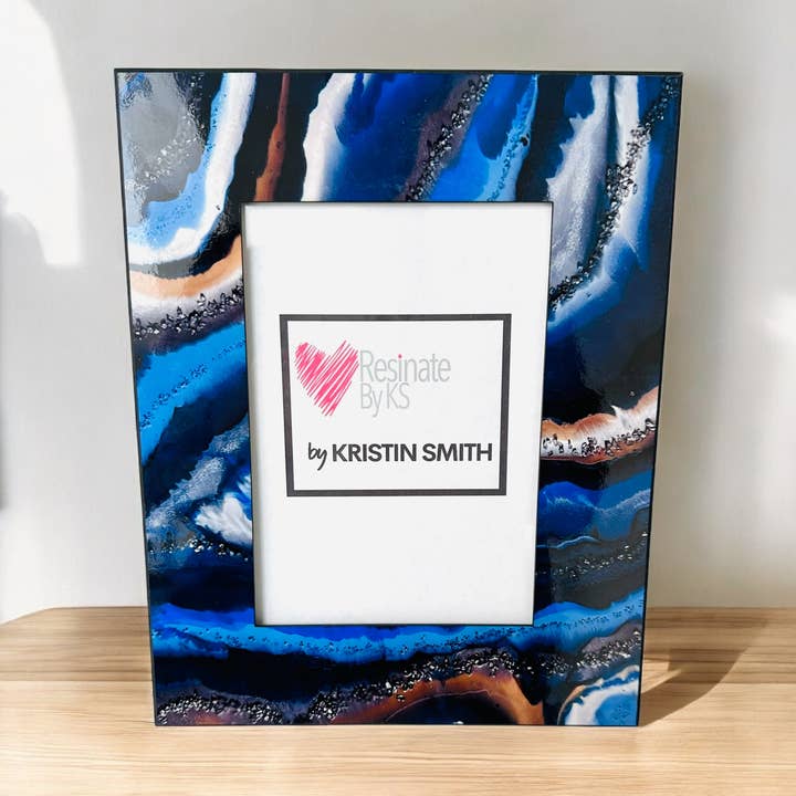 Cornice portafoto in agata blu per la vendita all'ingrosso da parte di Resinate By KS / by KRISTIN SMITH