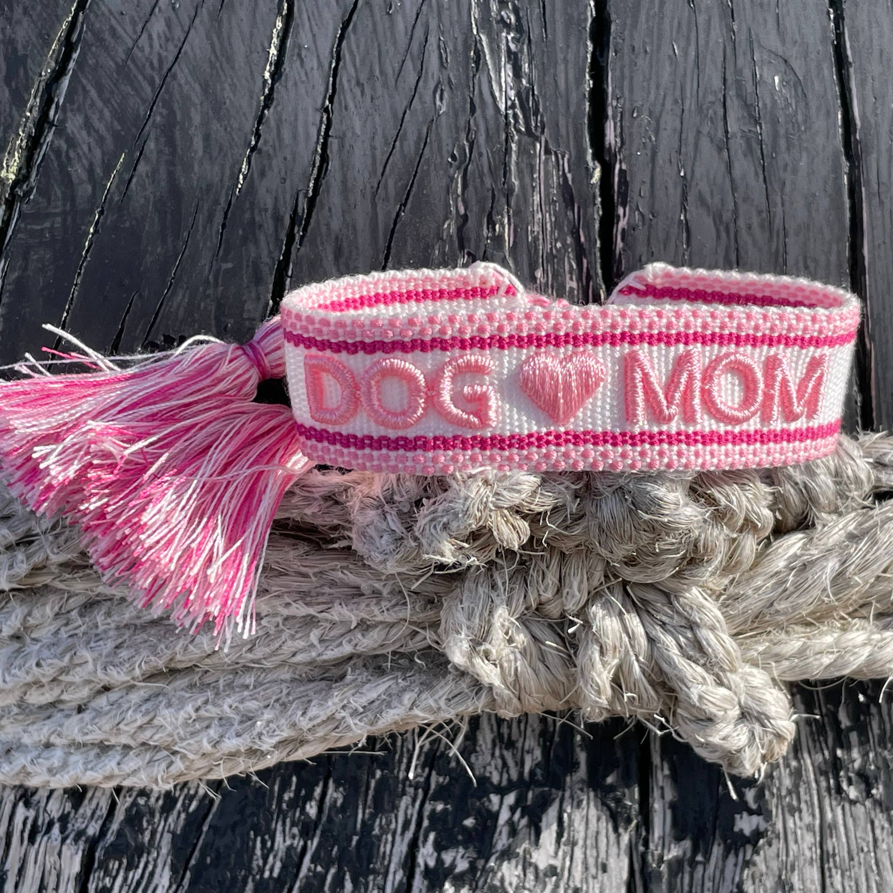 Parsley & Pepper – wholesale Vävt/flätat armband – DOG MOM armband med broderat boho-motiv2