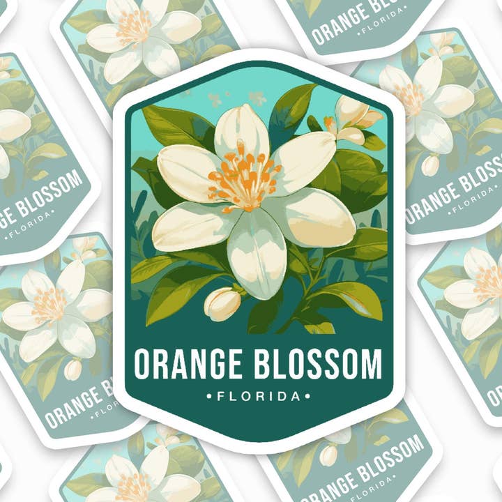 Vinyl sticker - Florida State flower "Orange blossom" for wholesale by With Love, Ell