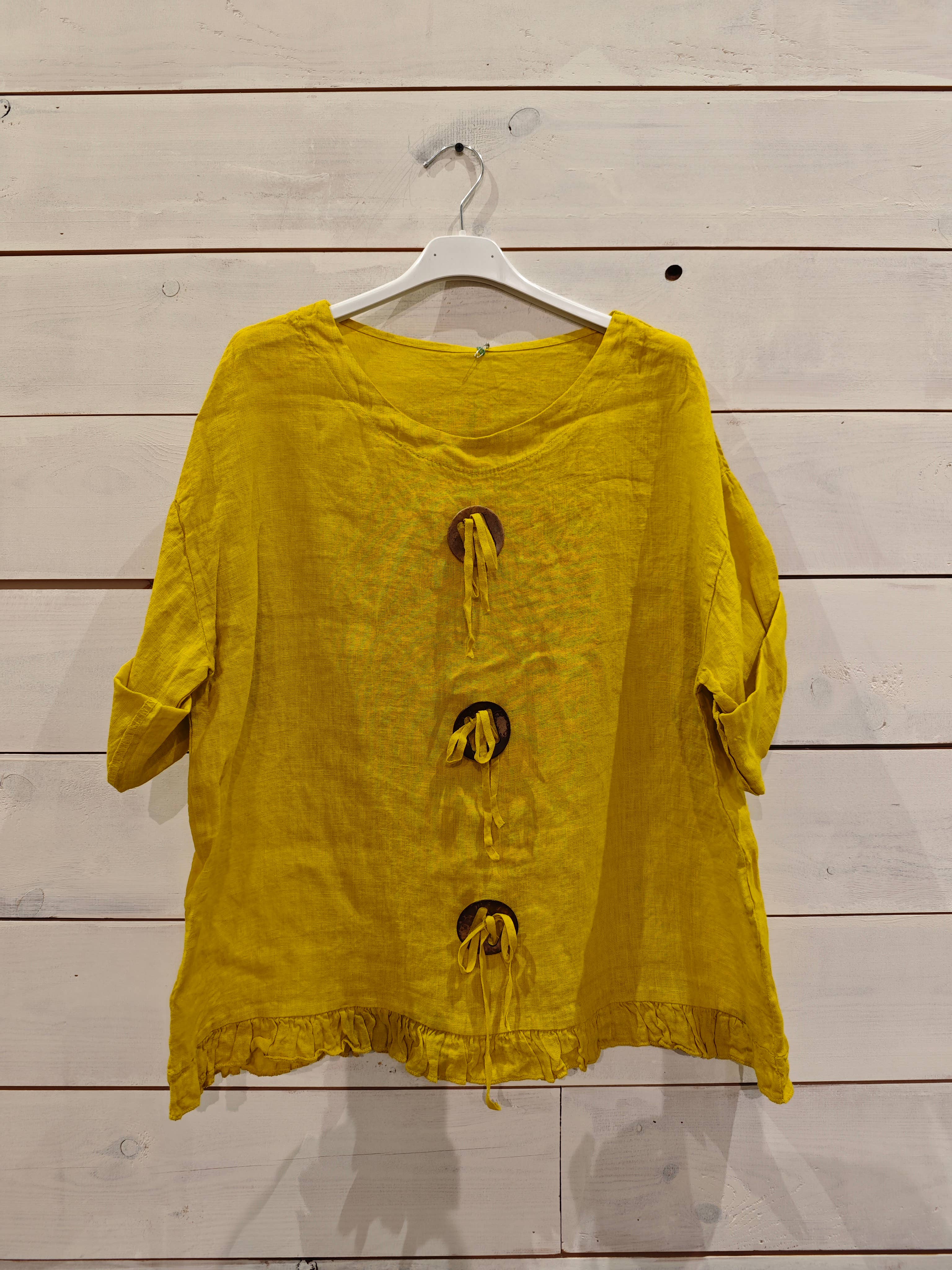 Linos y Textiles – wholesale Blus - Dam – Ringblus i 100 % linne10