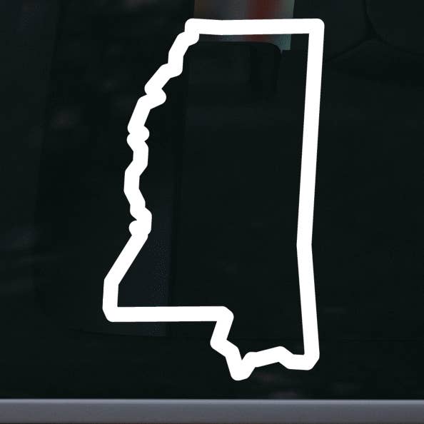 Mississippi Outline Car and Laptop Decal for wholesale by AO Designs LLC