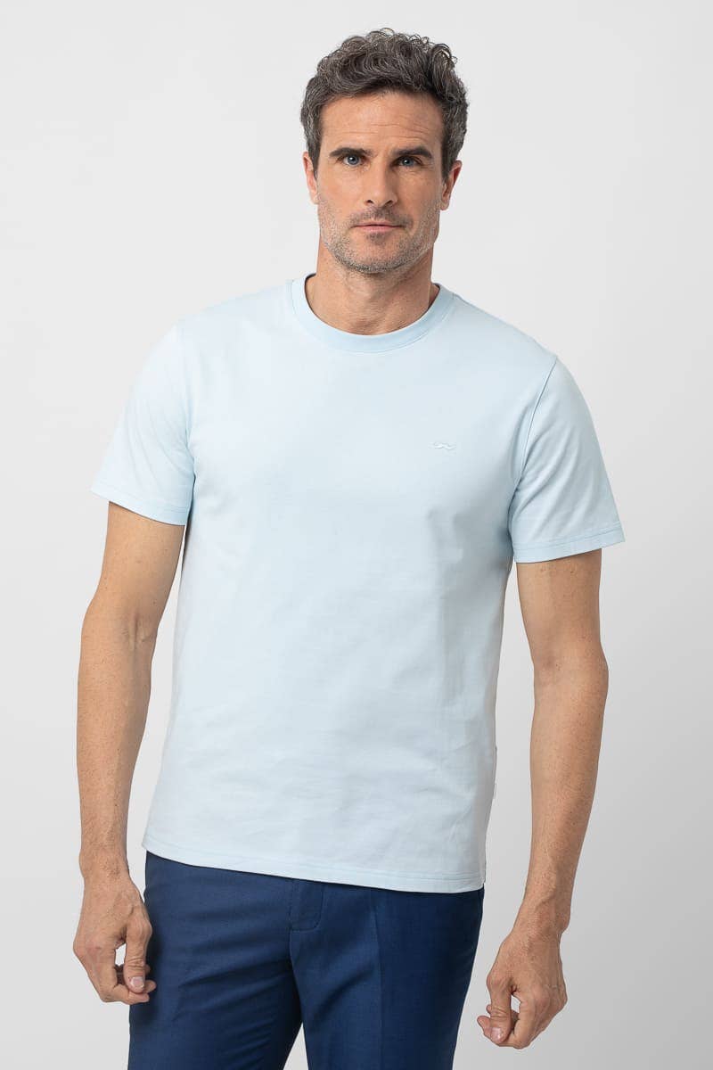 Azul- Celeste Camiseta Básica Lisa Manga Corta Algodon celeste Neil de venta al por mayor en Faire0