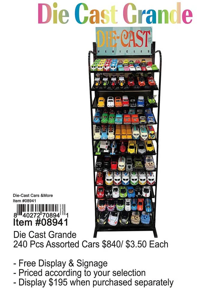 Diecast Cars 240 Pcs. . for wholesale by Puka Creations