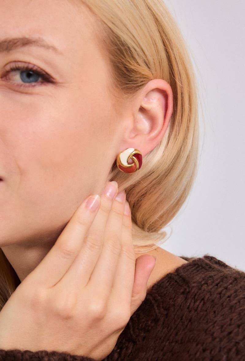 Gold Stainless steel earrings 124RX201 for wholesale on Faire1