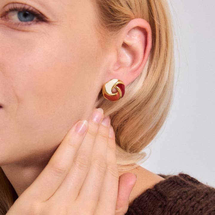 Gold Stainless steel earrings 124RX201 for wholesale on Faire1