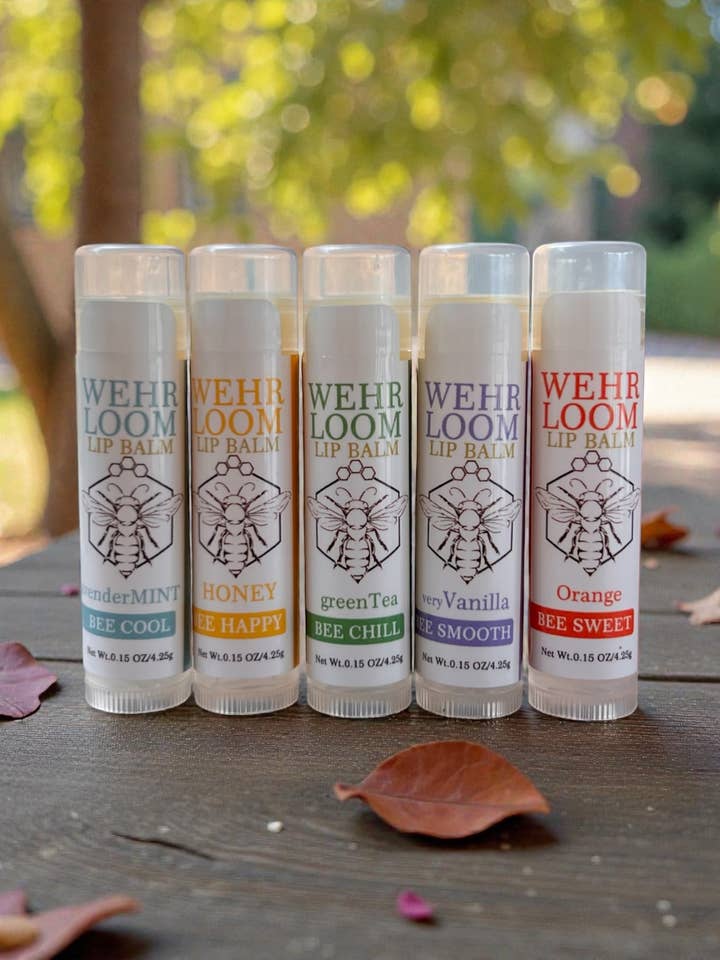 Lip Balm - 5 varieties available for wholesale by Wehrloom Honey