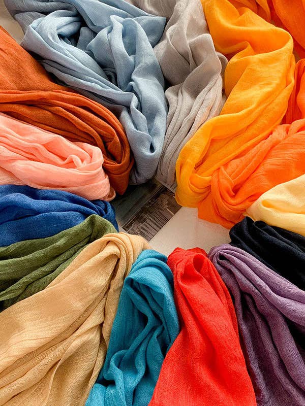 ShieldChic - Wholesale Scarf - Women's - Casual Simple Ramie Cotton 14 Colors Scarf0