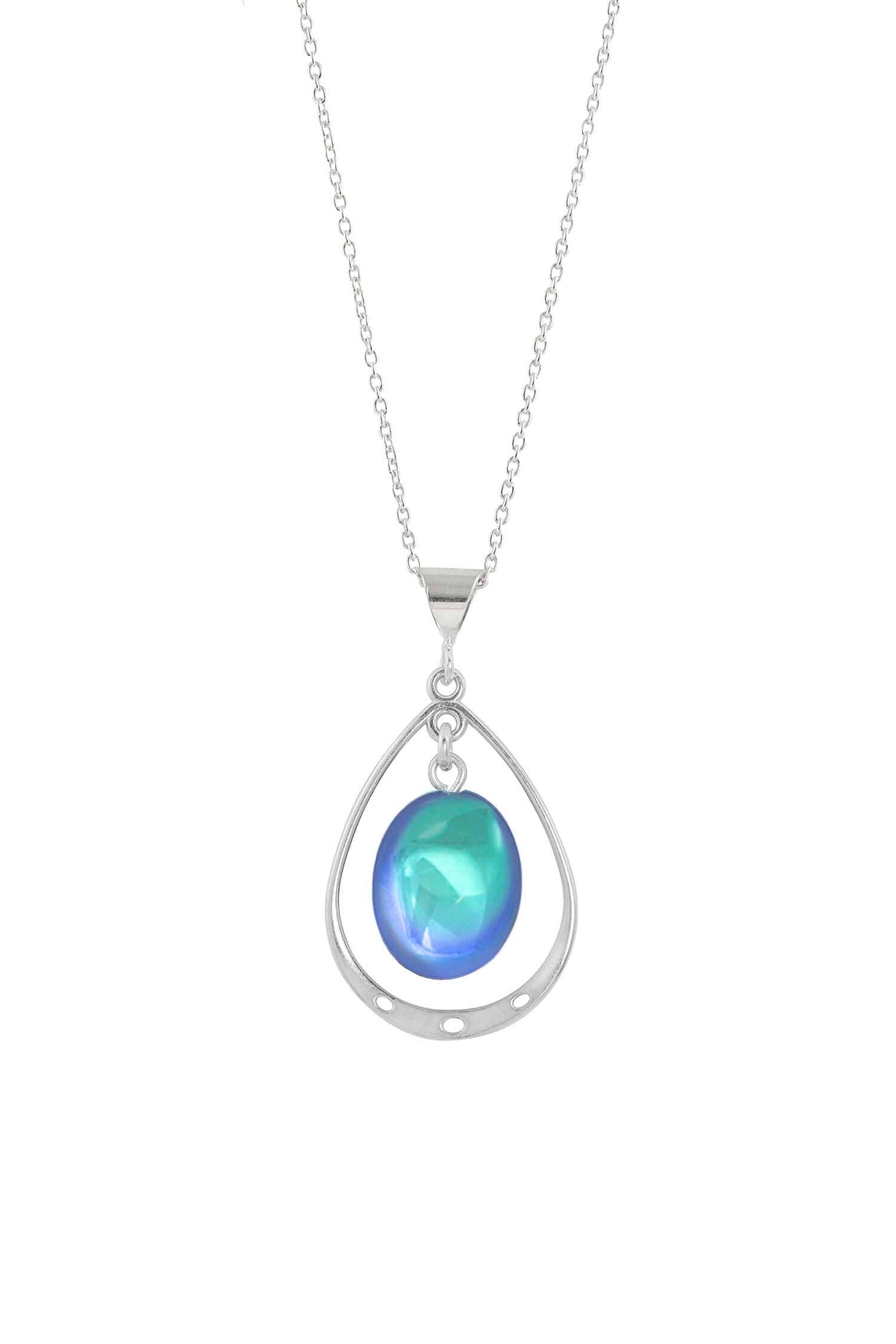 LeightWorks - Wholesale Pendant/Charm Necklace - Oval w Loop Pendant Sterling Silver Crystal Jewelry Necklace10