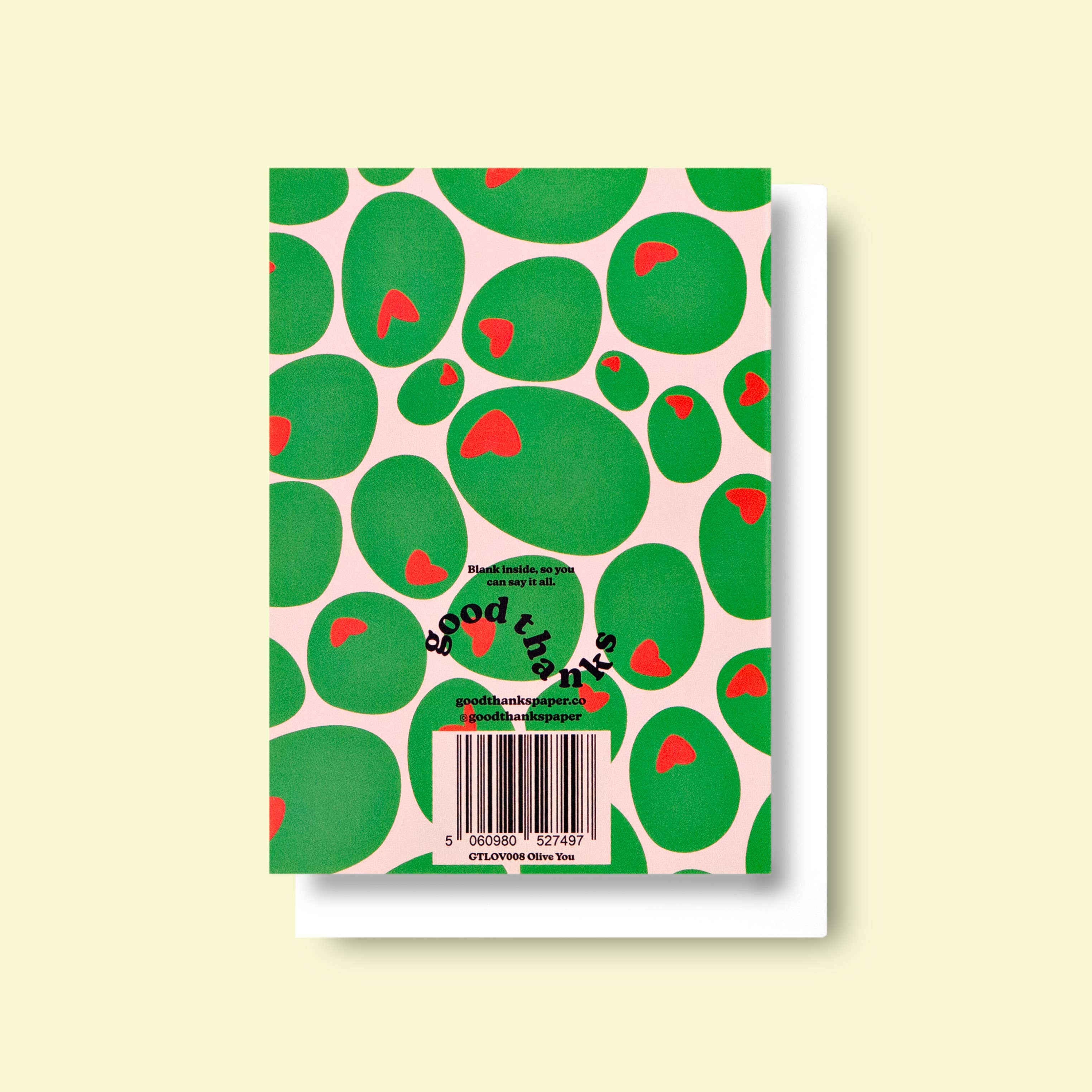 Good Thanks Paper - Wholesale Love Card - Olive You Love Card1