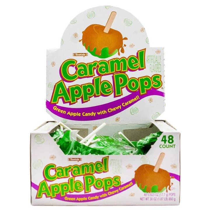 O'Shea's Candies Sweet Shop - Wholesale Lollipop - Lollipop Tootsie Roll Caramel Apple 🍏 🍏 Display Box 48CT