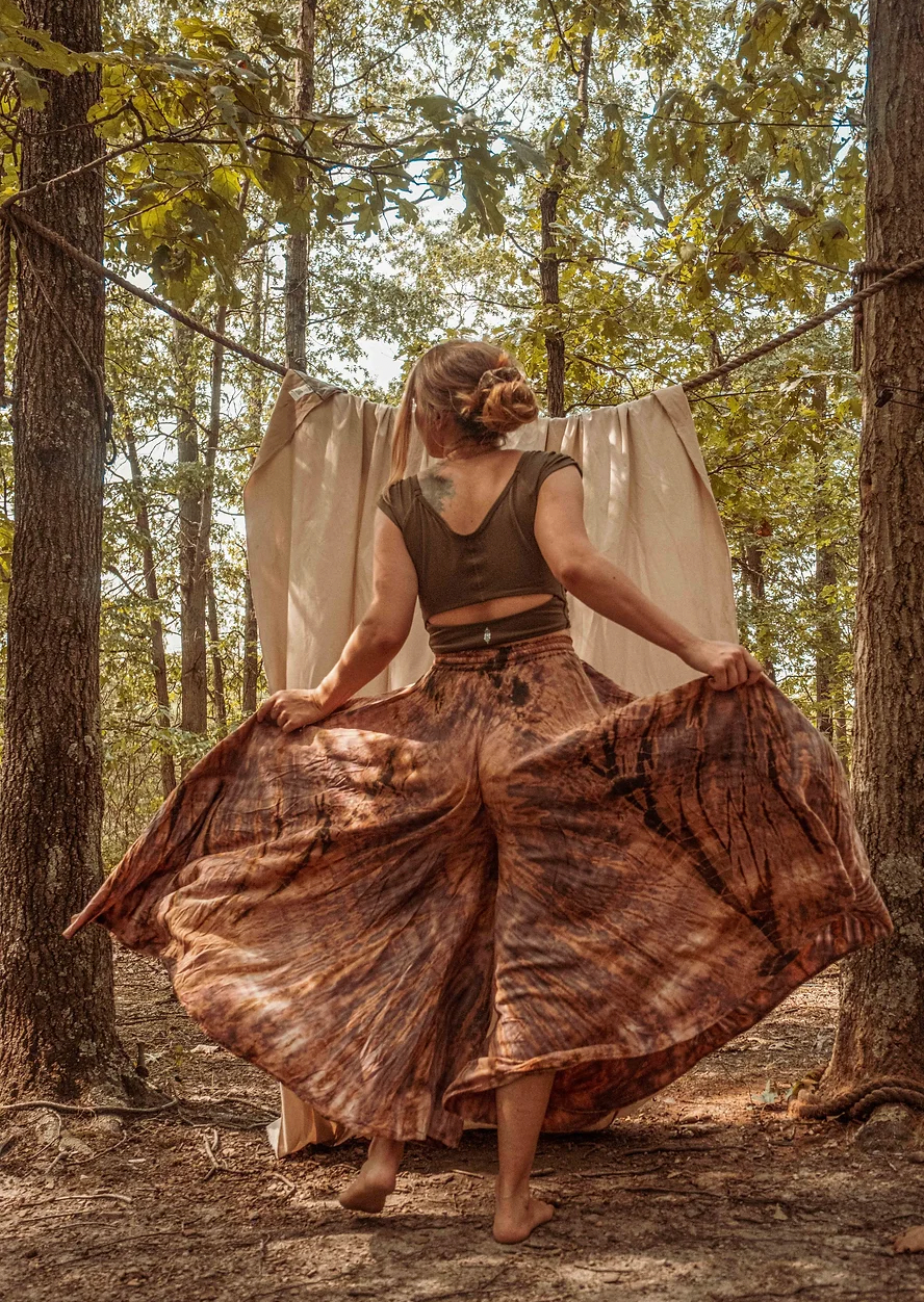 Gardenbelle Shop - Vente Pantalon – femme - Pantalon Palazzo Teint à la main Hippie Boho, Pantalon Bodhi Flowy2