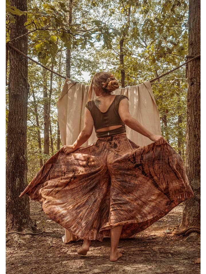 Gardenbelle Shop - Wholesale Broek - Dames - Hippie Boho handgeverfde Palazzo-broek, Bodhi soepelvallende broek2