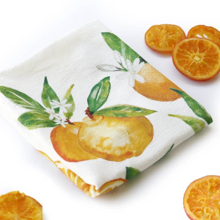 Honey Brush Design® - Wholesale Tea Towel - Oranges Tea Towel2