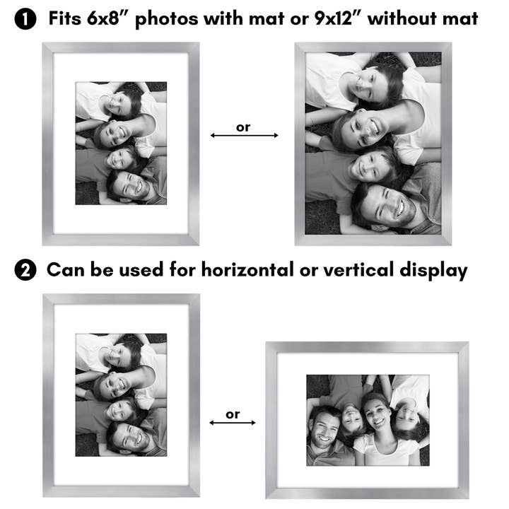 Americanflat - Wholesale Picture Frame - Americanflat 5 Pack Picture Frames With Mat Plexiglass Cover131