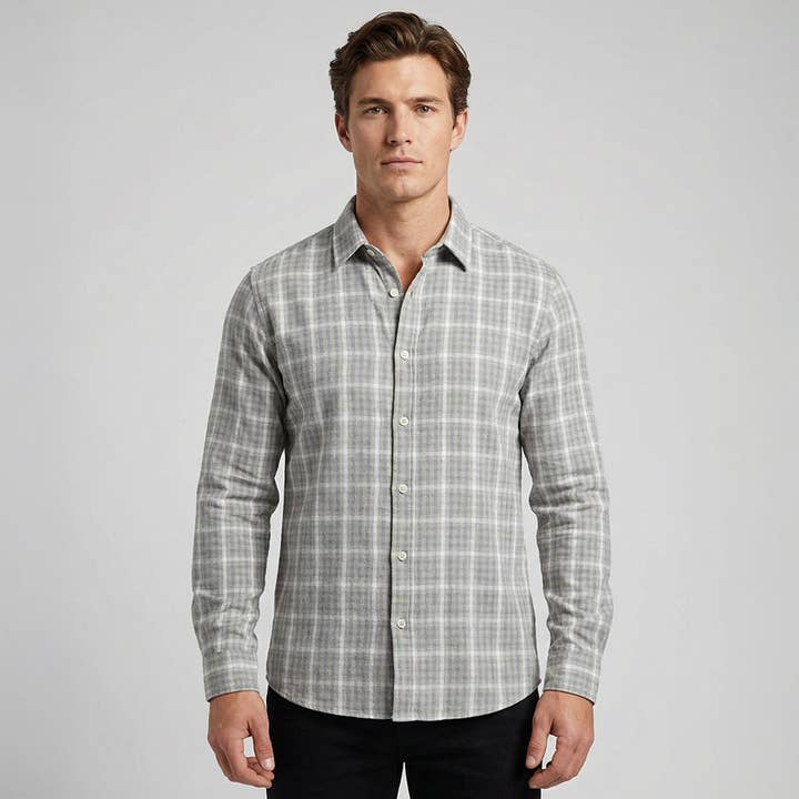 Mjuk grå rutig skjorta för wholesale av Jeremy Argyle