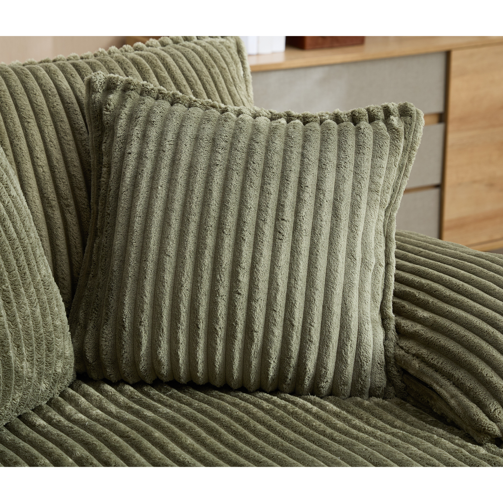 39F Inc. - Wholesale Sofa - NEW 54.75" Green Corduroy Chaise Lounge - 4 Gears, 2 Pillows17