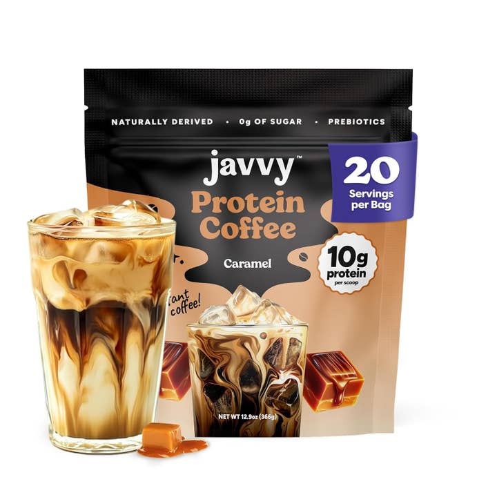 Caramel Protein Iced Coffee, 20 servings for wholesale by Javvy Coffee
