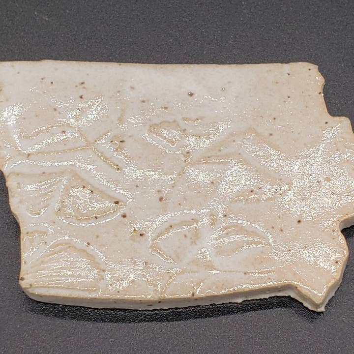 White Squirrel Clayworks - Wholesale Magnet - Asst. Colors- Iowa State Shaped Handmade Ceramic Magnets
