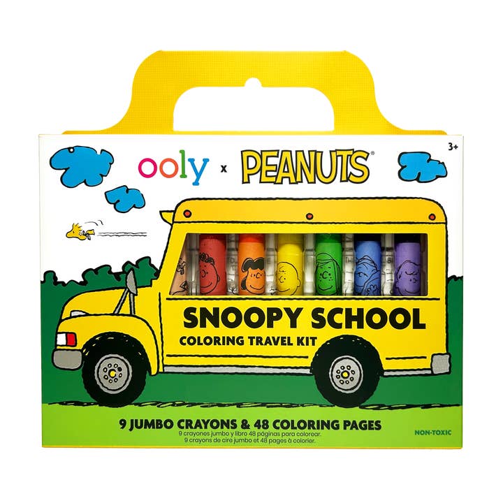 OOLY x Peanuts: Snoopy School Coloring Travel Kit (9 Crayons for wholesale by OOLY