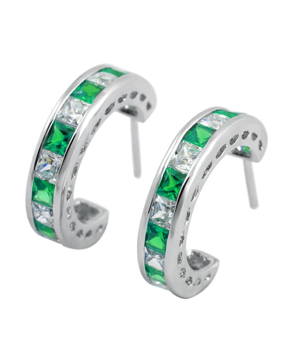 Genevive - Vente Créoles - Superbes créoles en argent sterling avec zircone cubique6