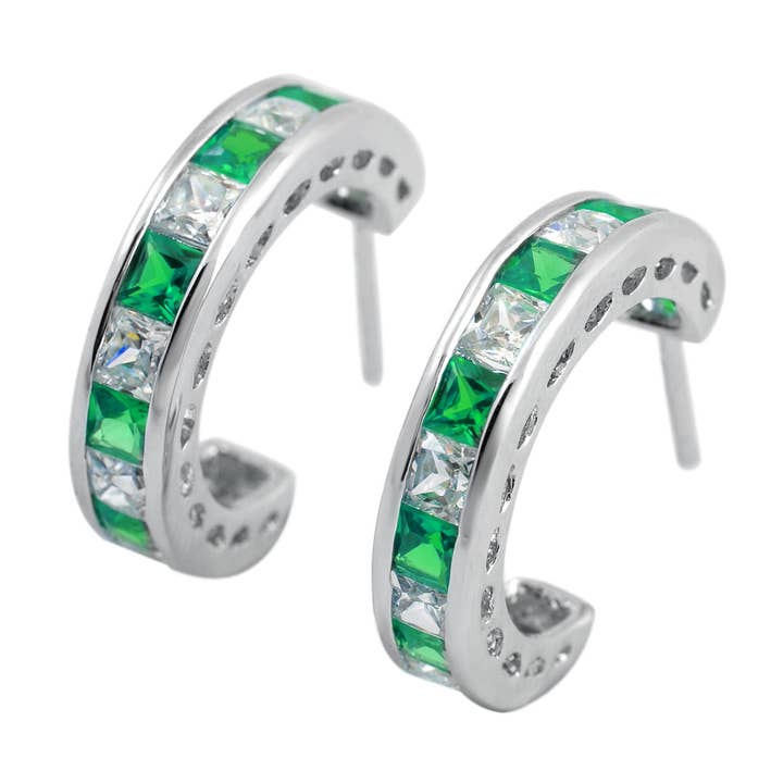 Genevive - Vente Créoles - Superbes créoles en argent sterling avec zircone cubique6