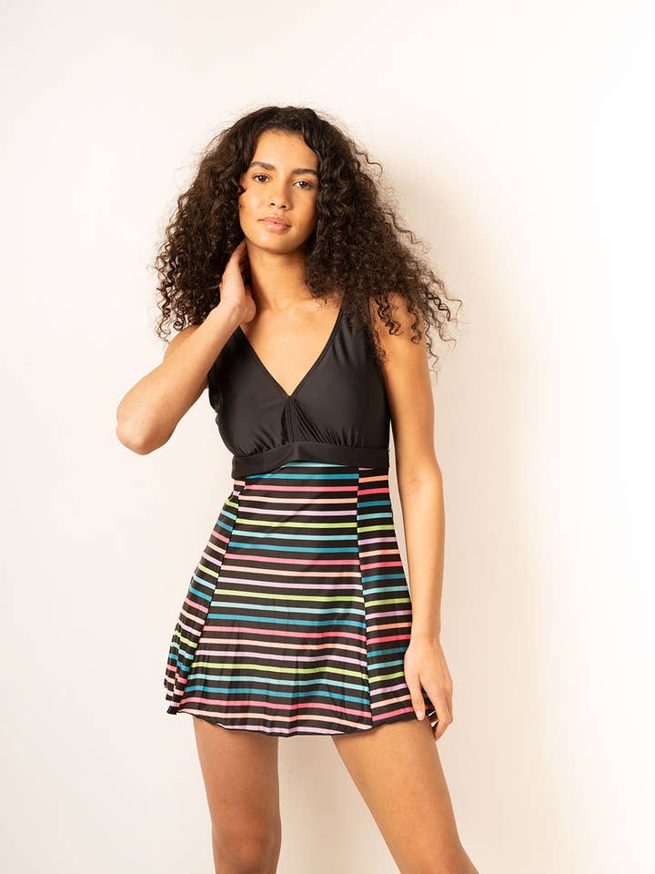 Badpakjurk in grote maten met brede schouderbanden en zeemansstijl / HY2461 voor wholesale door Belle Com'Elle