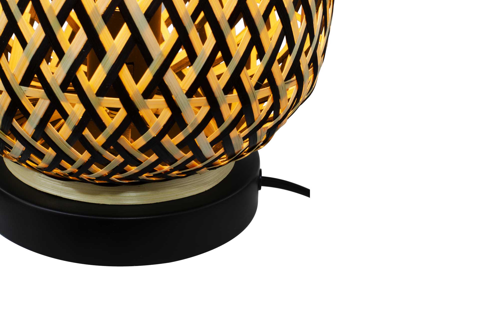 C-Création - Vendita all'ingrosso Lampada da pavimento - Lampada da tavolo Minelle in bambù naturale intrecciato e nero3