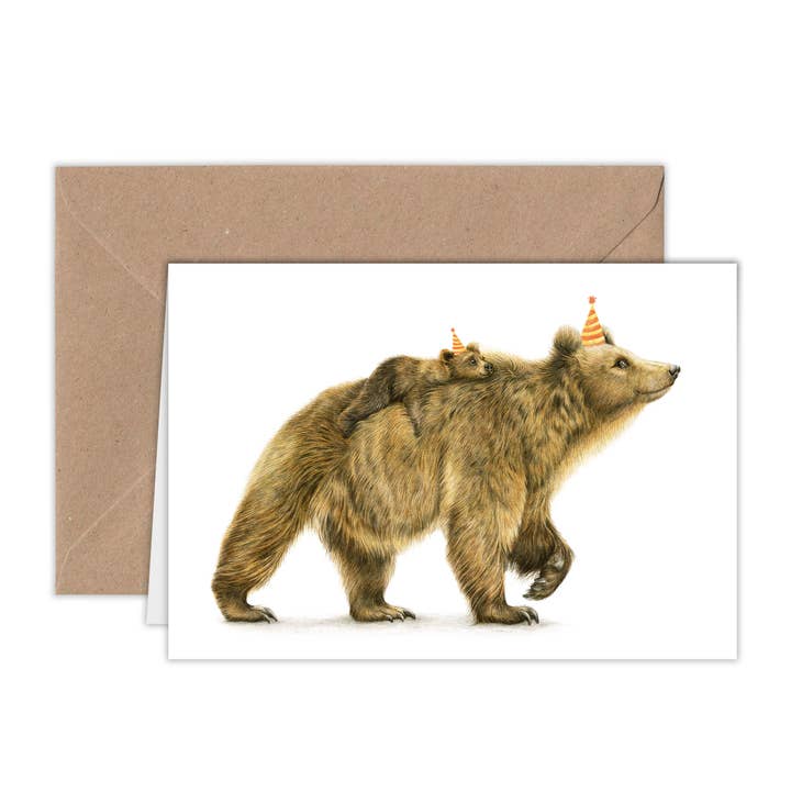 Happy 'Bear' Day fødselsdagskort, dyrekort for engroshandel hos Beast of Paradise