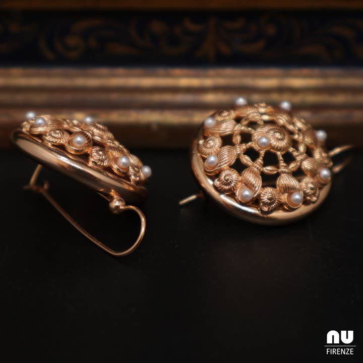 Orecchini pendenti italiani con cristalli placcati in oro - Firenze per la vendita all'ingrosso da parte di NU FIRENZE