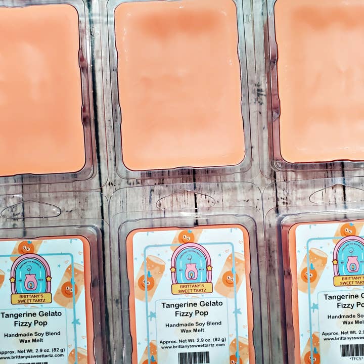 Tangerine Gelato Fizzy Pop Wax Melt for wholesale by Brittany's Sweet Tartz