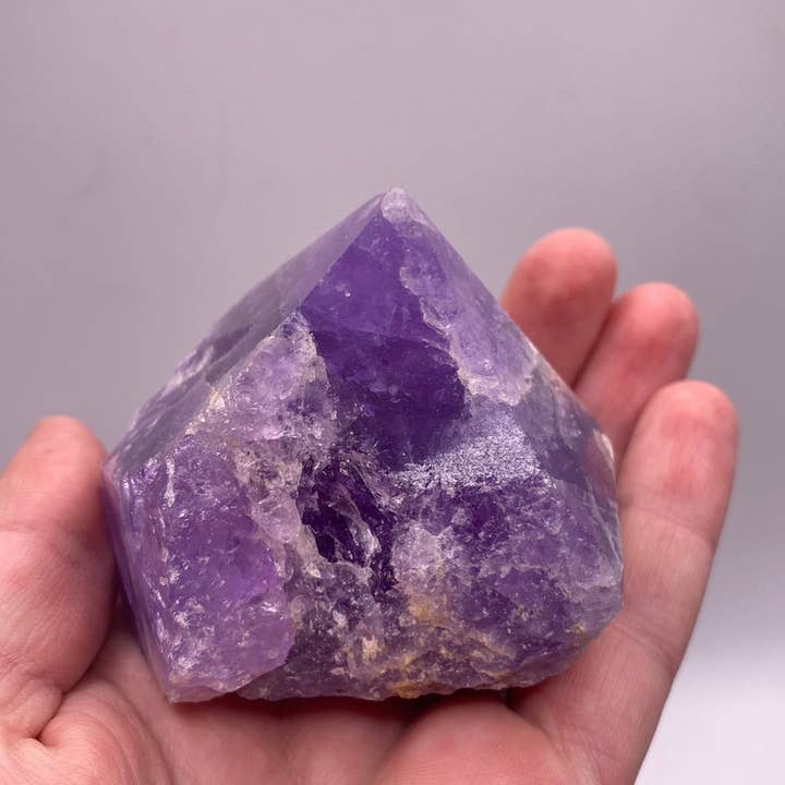 Moonbeam Healing - Wholesale Spiritual Stone/Crystal - Amethyst Rough Cut Top Polish Point