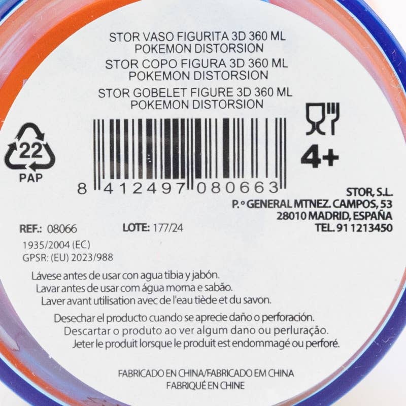 Stor - Wholesale Water Bottle - Stor 3D Figurine Cup 360 ml Pokemon Distortion3