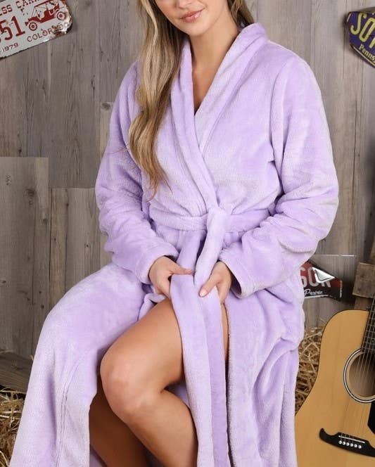 Rosa Clothing - Wholesale Robe - Women's - Relaxed Fit Soft Robe With Waist Tie12
