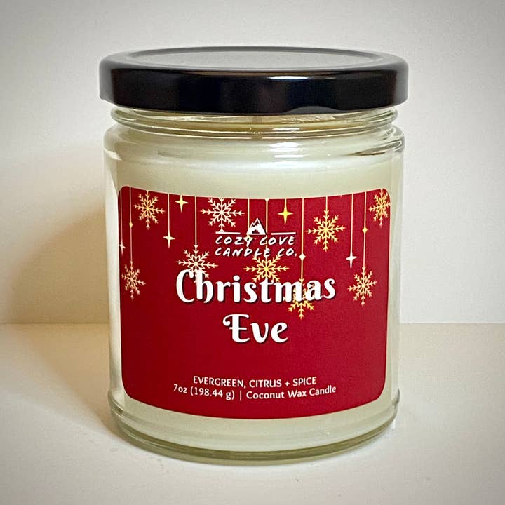 Christmas Eve | Luxury Coconut Wax Candle 7 oz. for wholesale by Cozy Cove Candle Co LLC