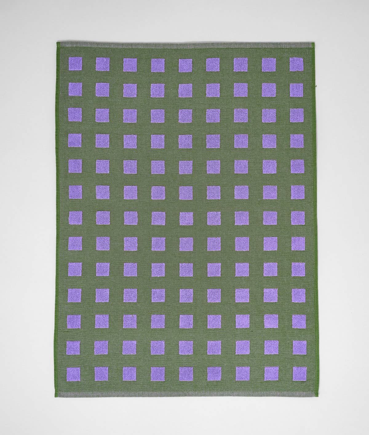 Wrap (US duties paid) – wholesale Tea towel – Squares Woven Terry Tea Towel – Olive/Lilac4