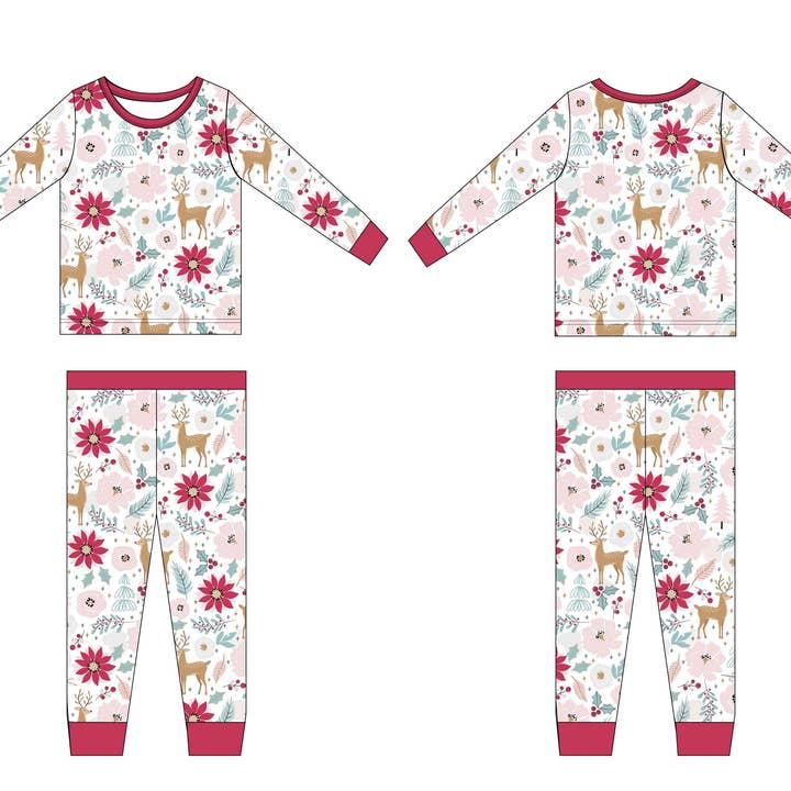 Hjortblommig bambuuppsättning för wholesale av Jensens Jammies