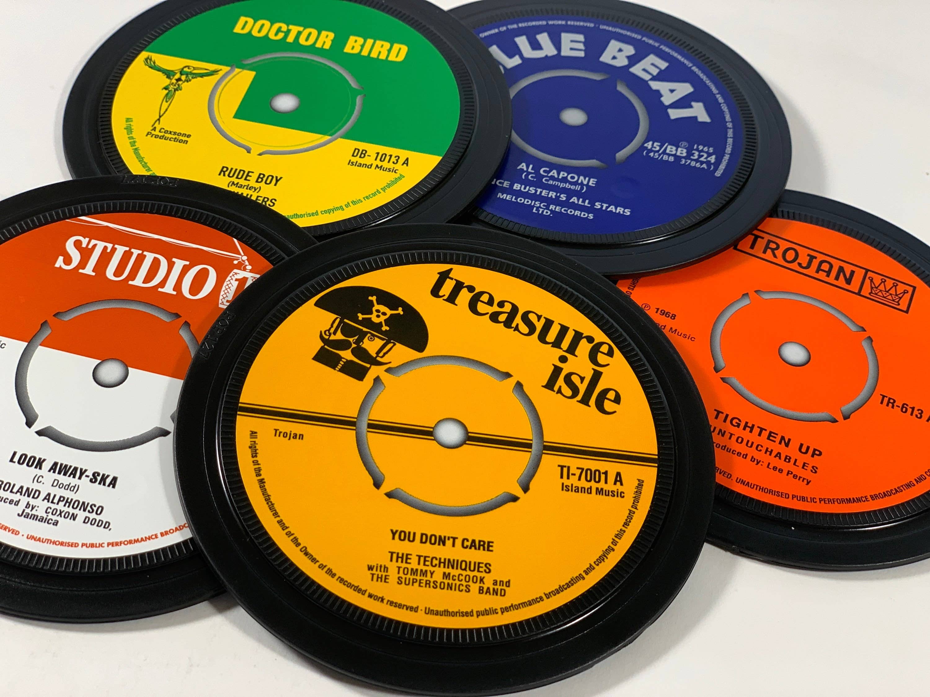 Popsters – wholesale Coasters – Reggae. Vinyl record label coasters. Popsters.0