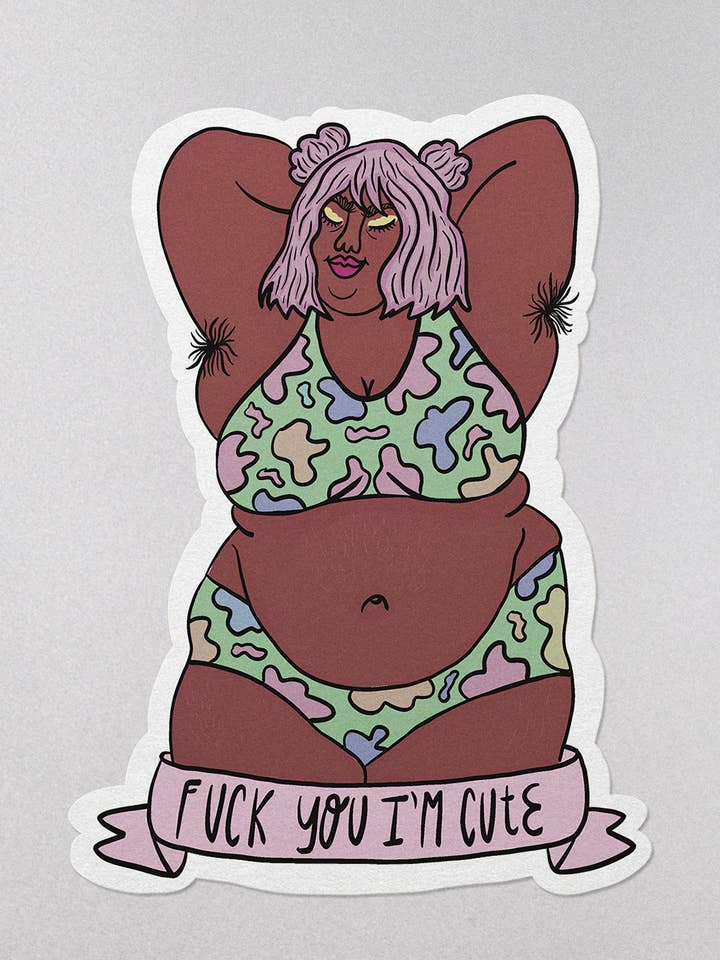 I'm cute - Body positive sticker for wholesale by Chiaralascura