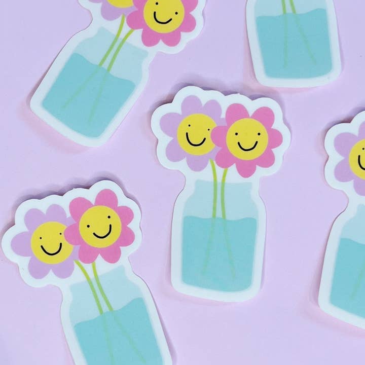 Lydia Southgate - Vente Autocollant - Autocollant en vinyle transparent en forme de fleurs/Joli autocollant1