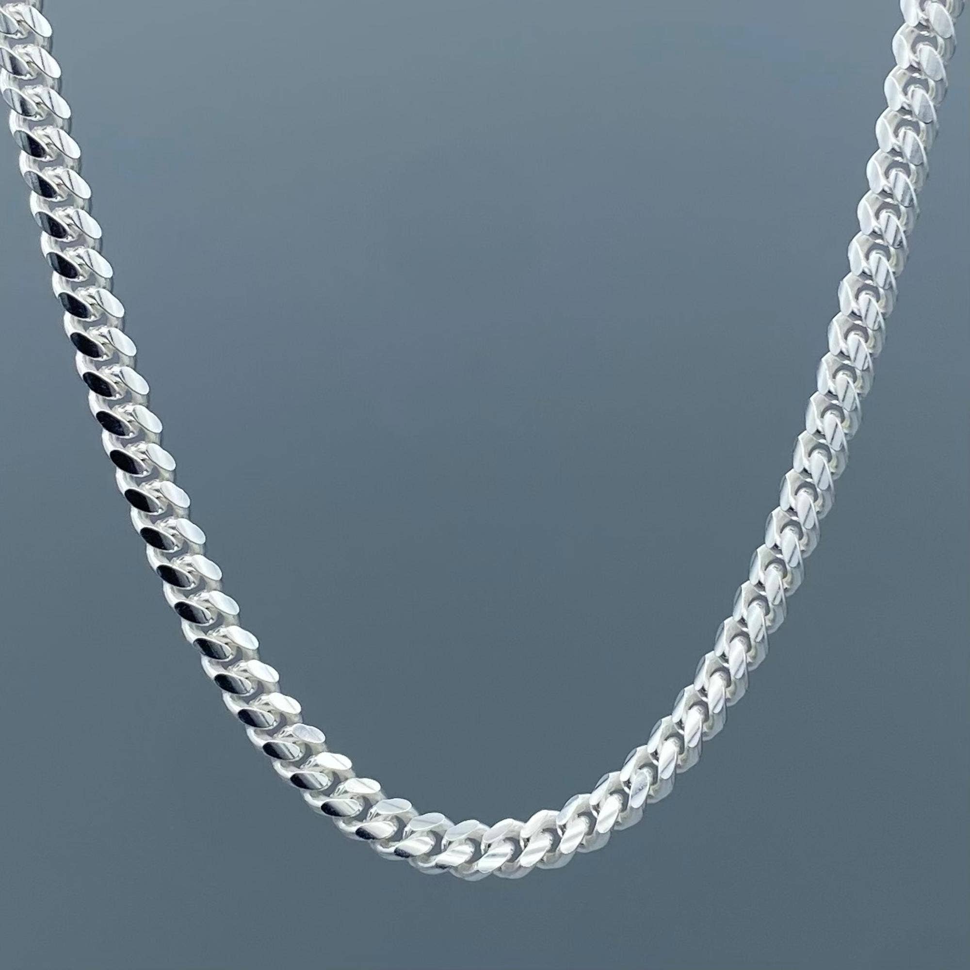 Something Silver – wholesale Link & chain necklace – 4mm Sterling Silver Miami Cuban Chain