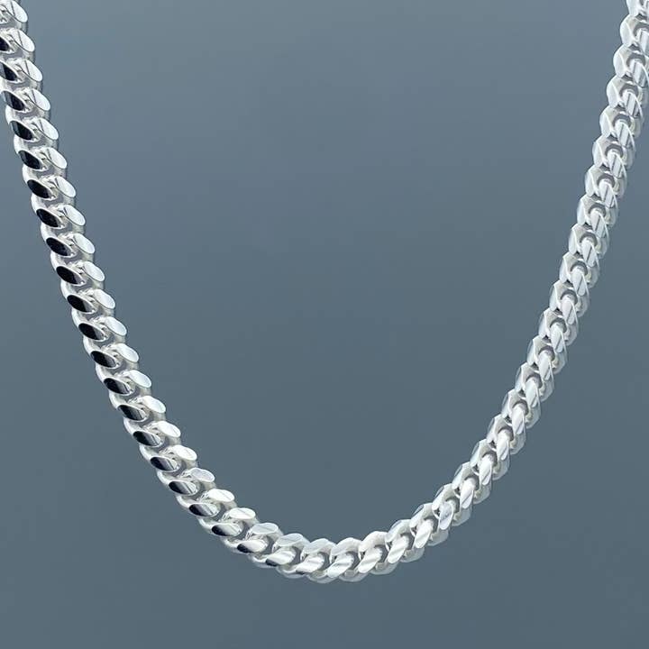 Something Silver – wholesale Link & chain necklace – 4mm Sterling Silver Miami Cuban Chain0
