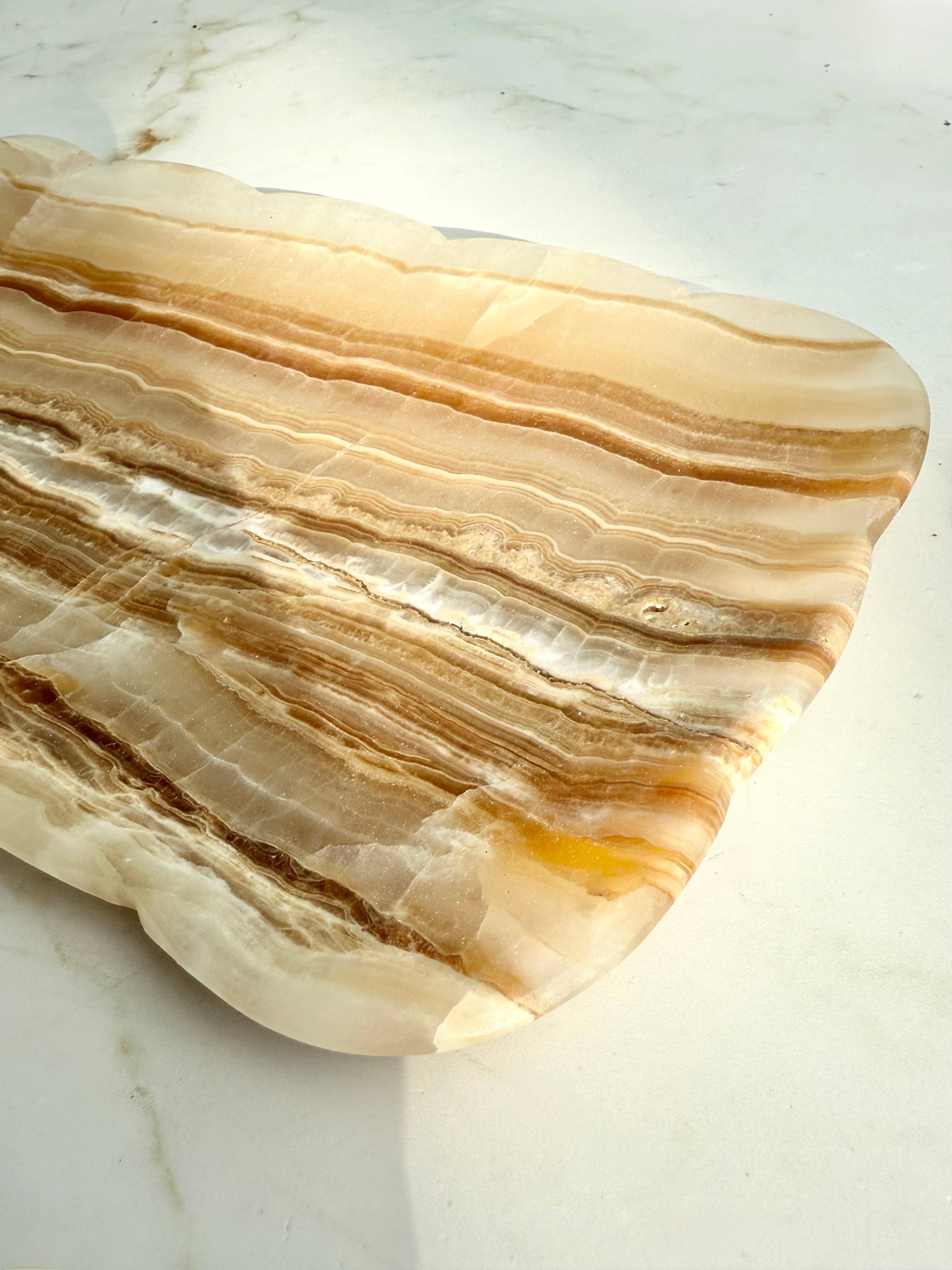 Villa Lua Home - Vendita all'ingrosso Vassoi decorativi - Vassoio Josaphine Onyx, Ambra1