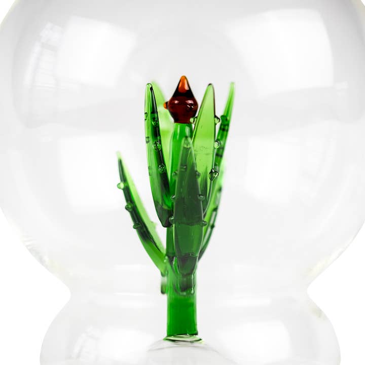 The Wine Savant / Khen Glassware - Wholesale Decanter - Tequila Aloe Decanter With Agave Plant & 4 Shot Glasses Set
