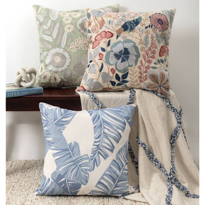 LR Home - Wholesale Throw/Decorative Pillow - Contemporary Floral Cotton Polyfilled Throw Pillow1