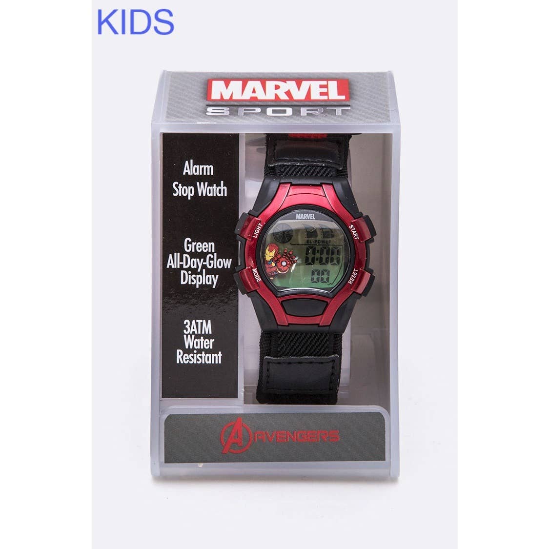 Zoals getoond Marvel Ironman digitale licentie kinderhorlogeset voor groothandel op Faire0