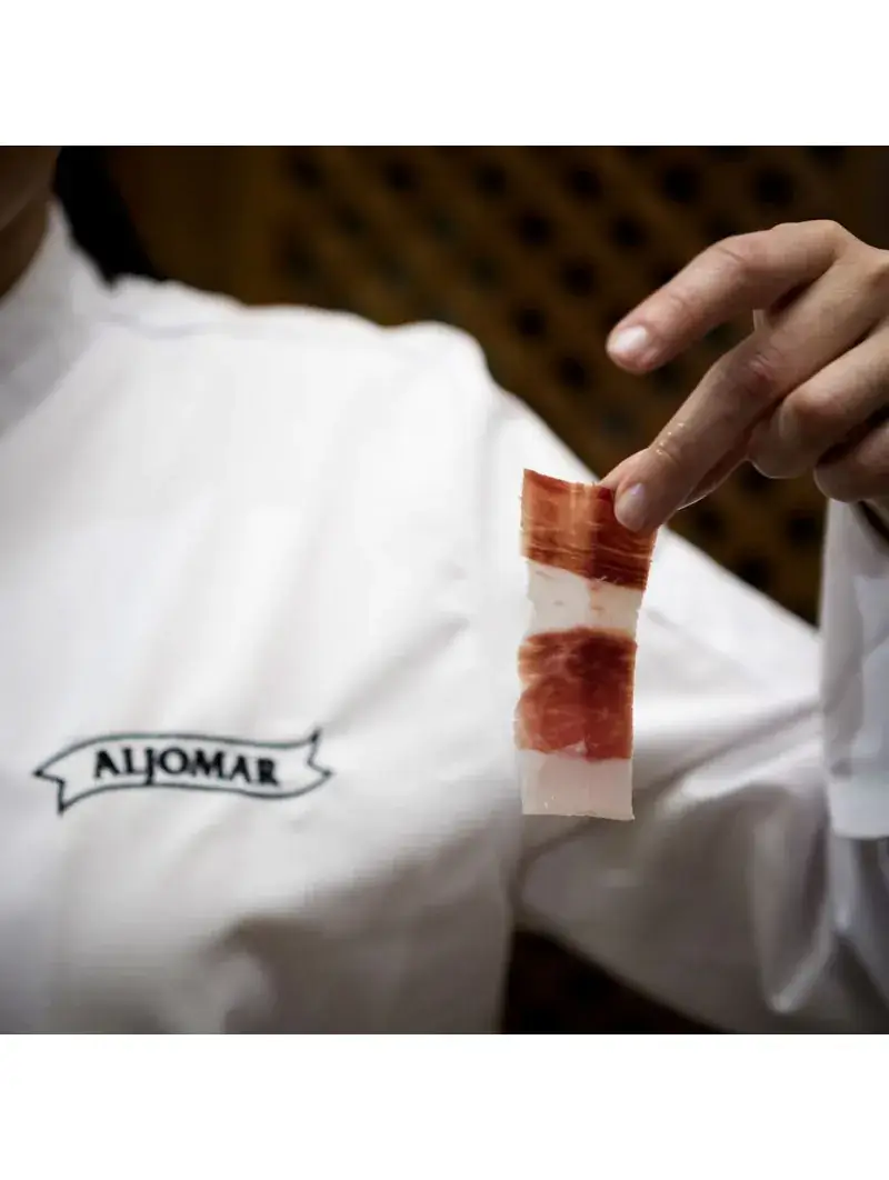 Jamones Aljomar - Vente Jambon - Coffret Jambon Ibérique de Campo 75 % découpé au couteau4