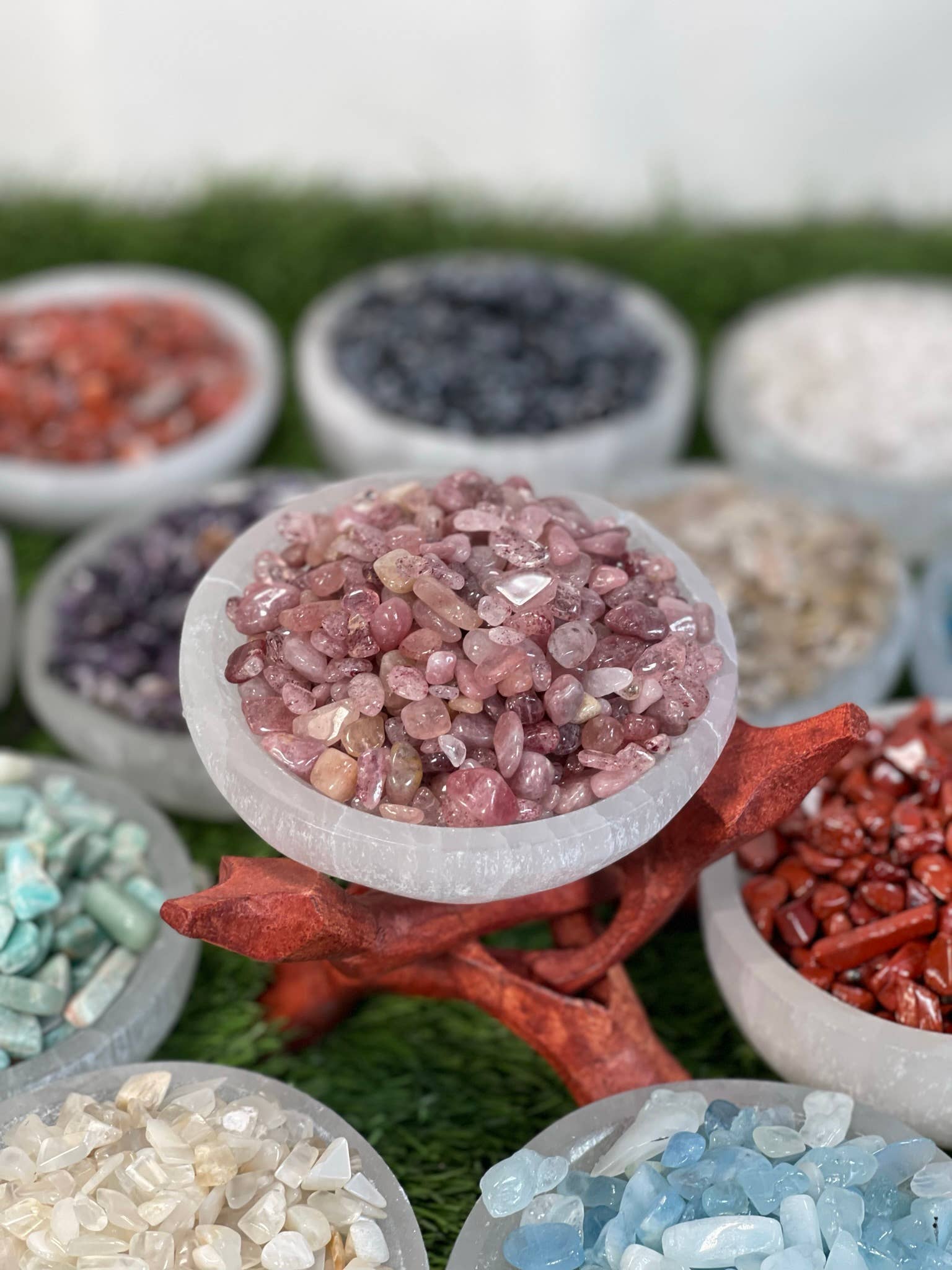 CaNatureLover - Wholesale Spiritual Stone/Crystal - Natural STRAWBERRY QUARTZ CHIP , Real Strawberry Quartz chip4