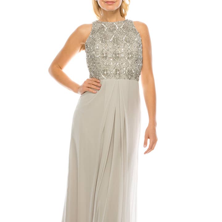 Aidan Mattox Sleeveless Sequined Evening Dress for wholesale by New Yorker's Apparel