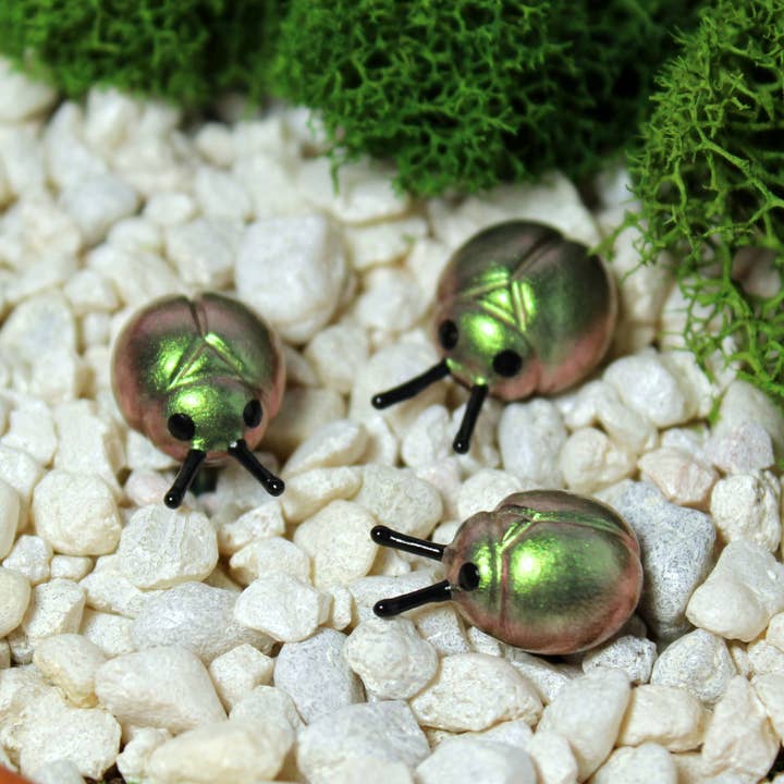 Iridescent Fairy Garden Beetles for wholesale by Mariposa Miniatures